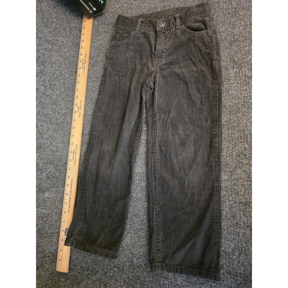 Janie‎ And Jack Pants Boys 6 Gray Corduroy Khakis Zip Fly Pockets Fall Casual